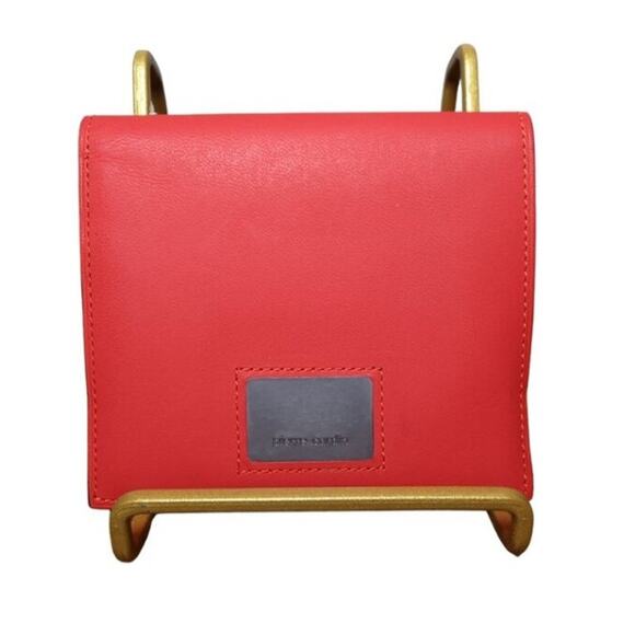 Pierre Cardin Scarlet Red Wallet Bifold 3 Card Slots & Coin Pocket Preppy French - Picture 1 of 10